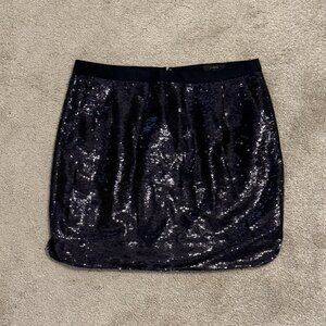 J.Crew Midnight Blue Sequin Mini Skirt – Size 6 - POCKETS!